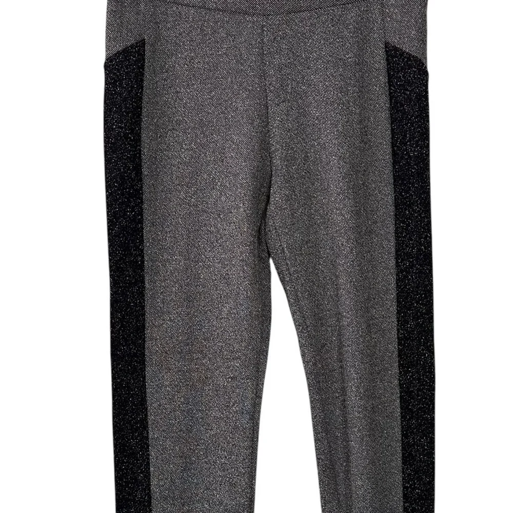 Eileen Fisher Charcoal & Black Stretch Tweed Knit Ankle Legging Pant